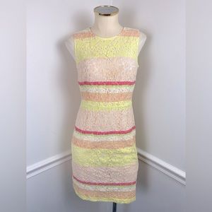 ANN TAYLOR Lace Colorblock Sleeveless Dress | Size 0